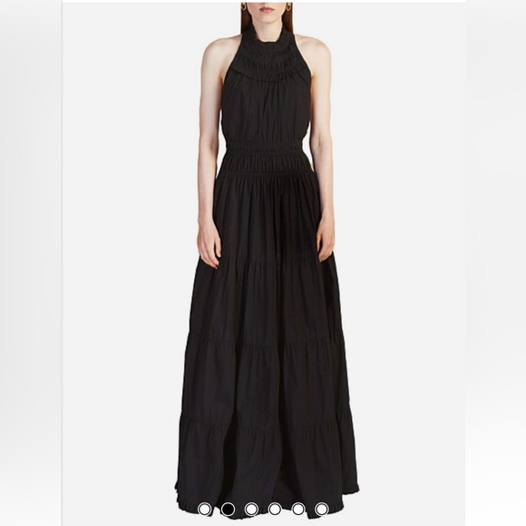 NWT MAGALI PASCAL Jaqueline Jacqueline COTTON tiered ruched maxi dress gown - Picture 8 of 16
